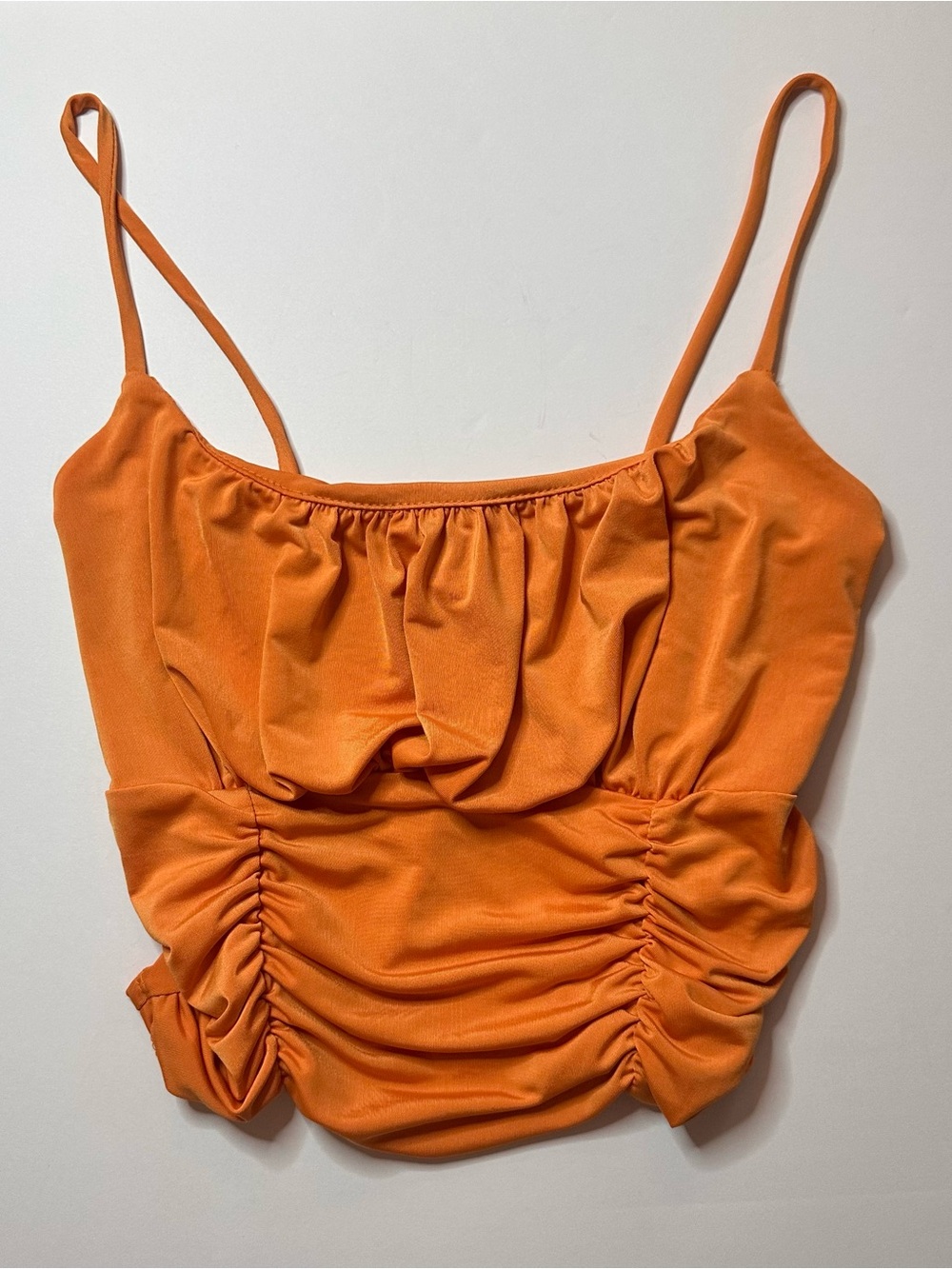 Live in the Moment Orange Crop Top Spaghetti Strap 
Size XS